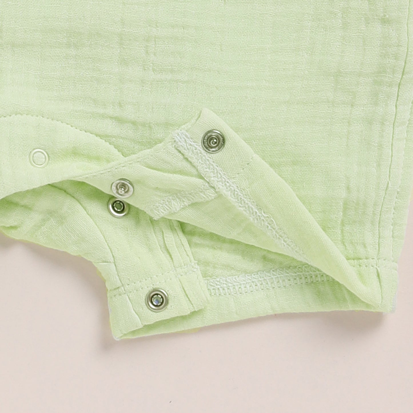 Pistachio Cream + Sage Organic Muslin Half Romper Pack Of 2