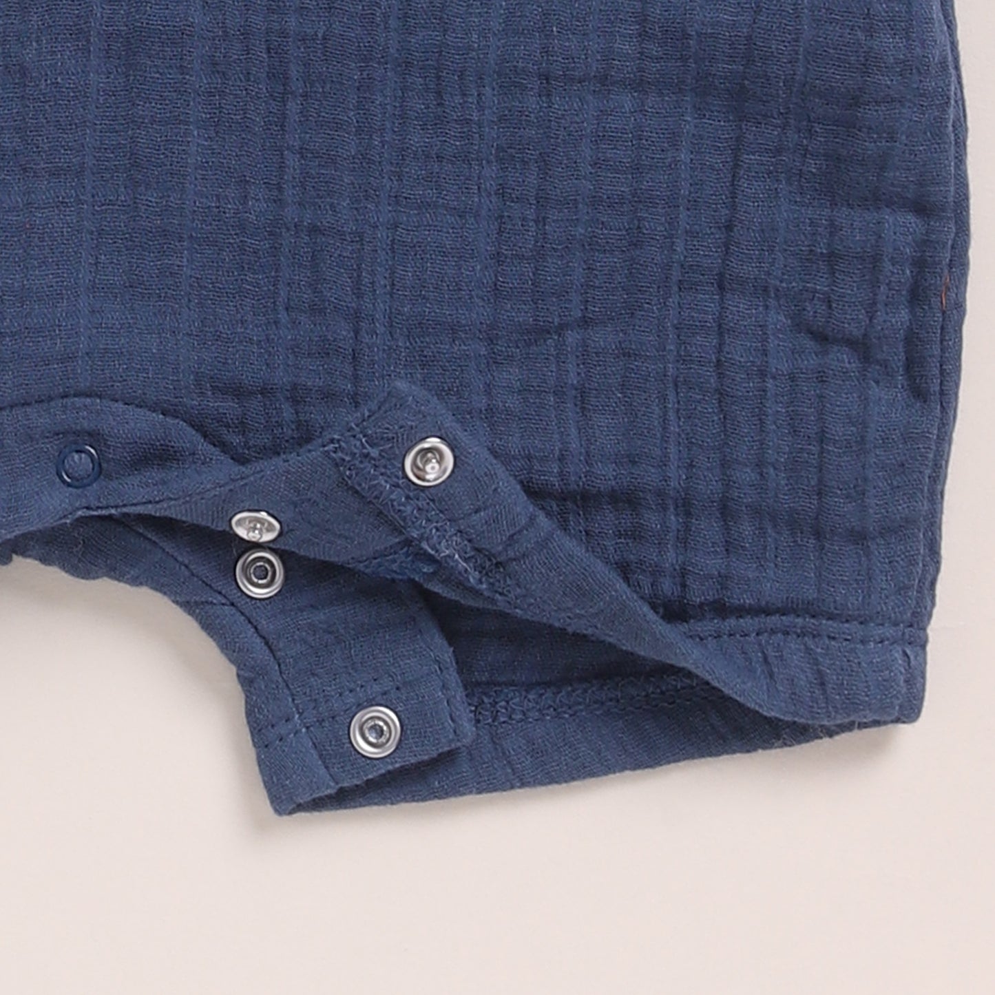 Navy + Icemelt Organic Muslin Half Romper Pack Of 2