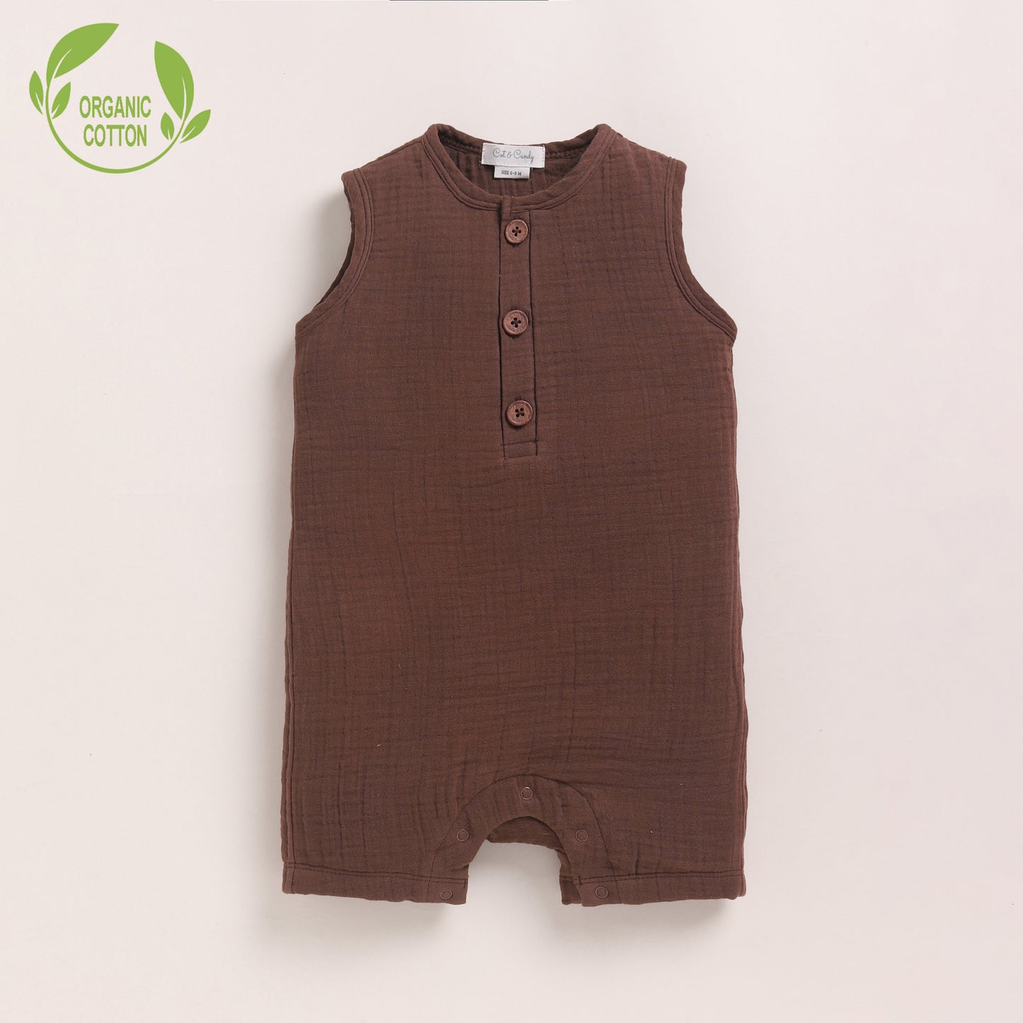 Cocoa Whisper Organic Muslin Half Romper