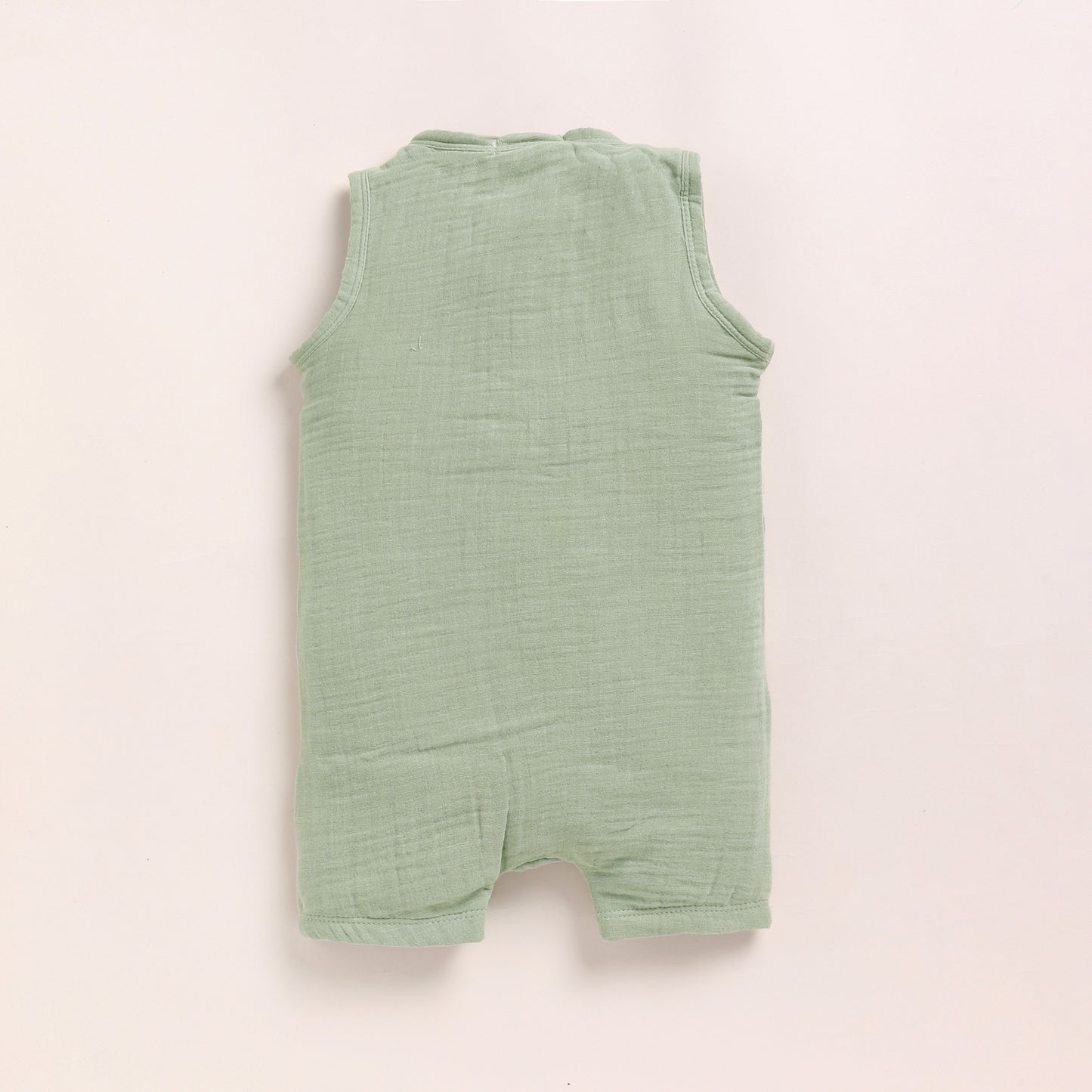 Pistachio Cream + Sage Organic Muslin Half Romper Pack Of 2