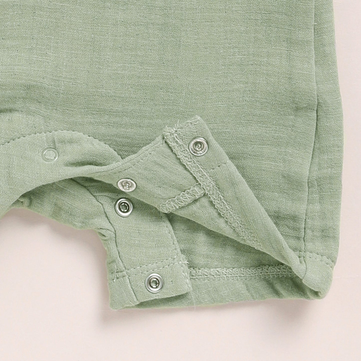Pistachio Cream + Sage Organic Muslin Half Romper Pack Of 2