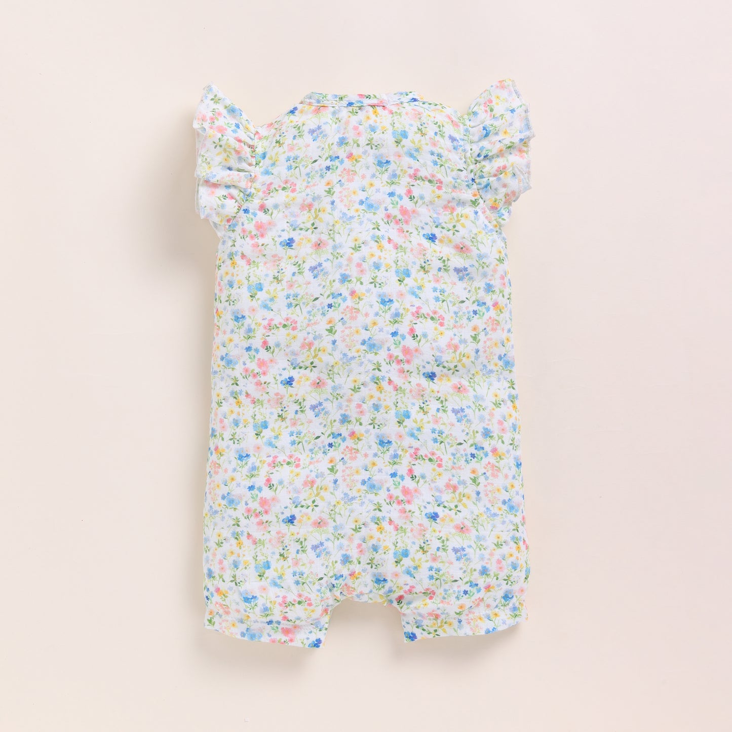 Strawberry + Spring Floral Organic Muslin Half Romper Pack Of 2