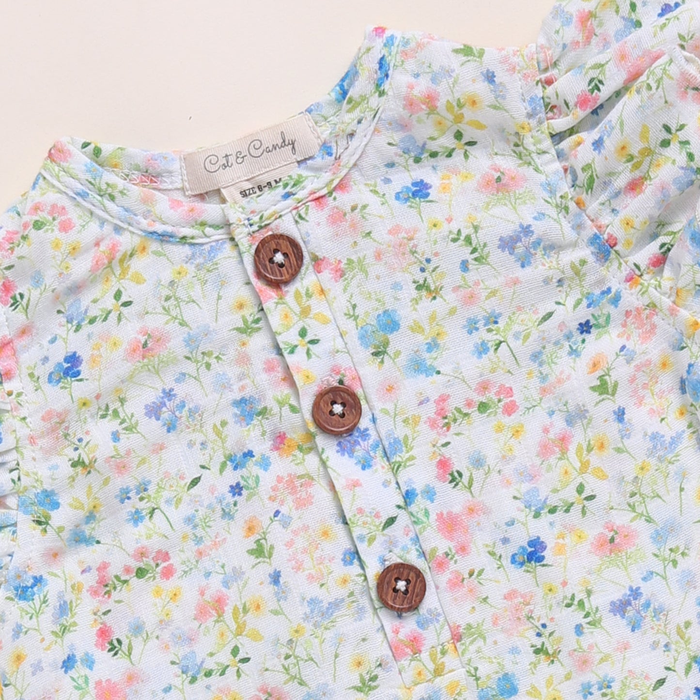 Spring Floral + Sage Organic Muslin Half Romper Pack Of 2