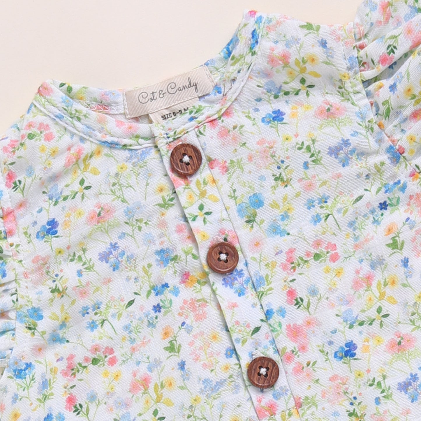 Strawberry + Spring Floral Organic Muslin Half Romper Pack Of 2
