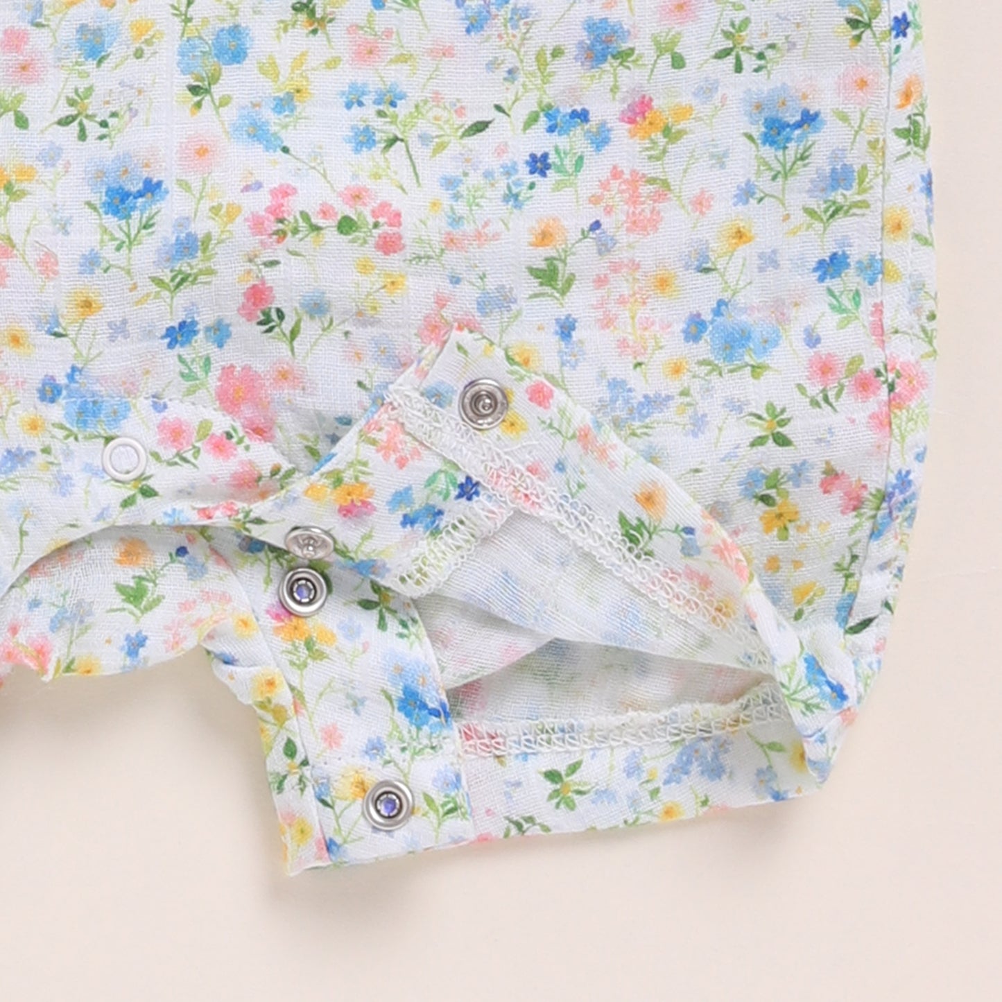 Spring Floral + Sage Organic Muslin Half Romper Pack Of 2