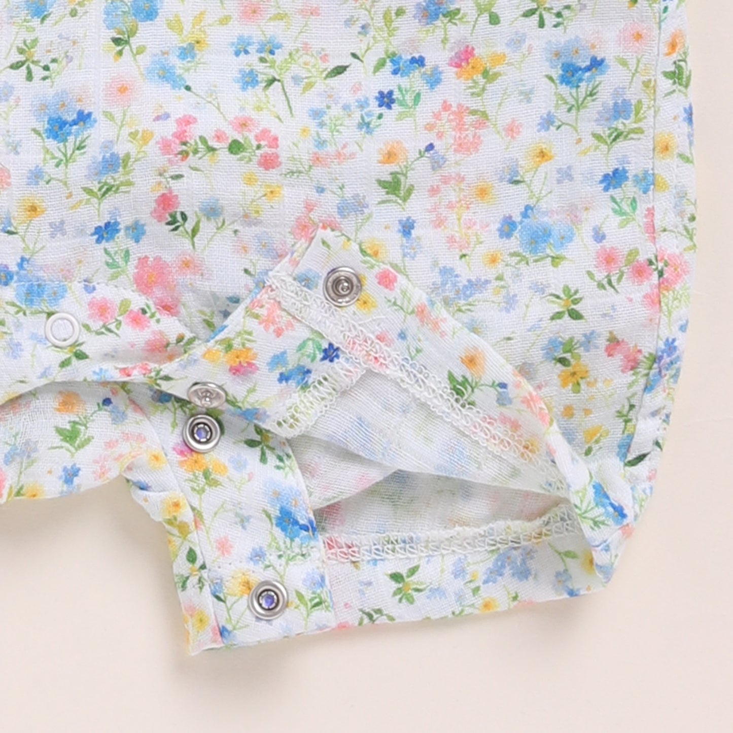 Strawberry + Spring Floral Organic Muslin Half Romper Pack Of 2