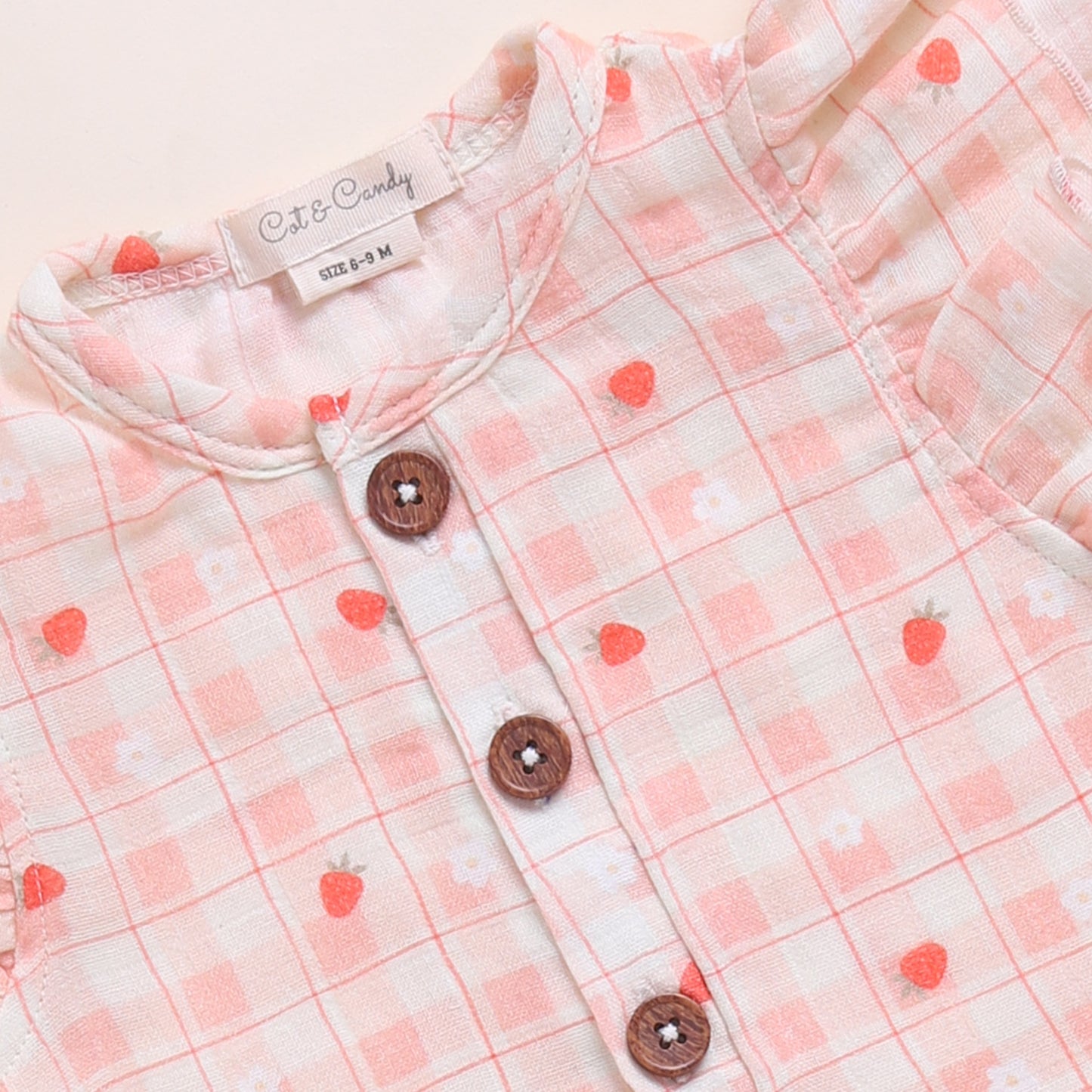 Strawberry + Spring Floral Organic Muslin Half Romper Pack Of 2