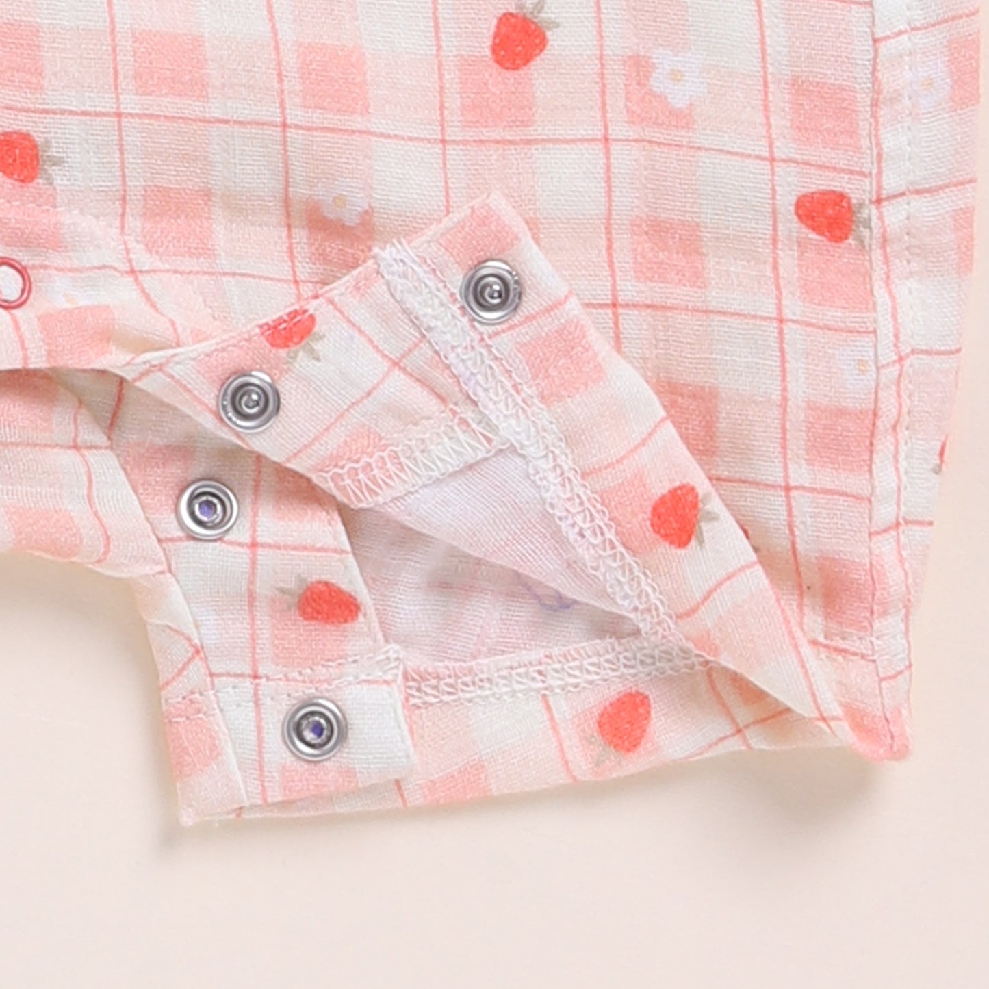 Strawberry + Spring Floral Organic Muslin Half Romper Pack Of 2