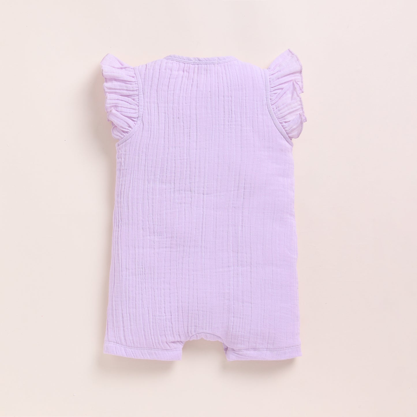Lilac Organic Muslin Frill Half Romper