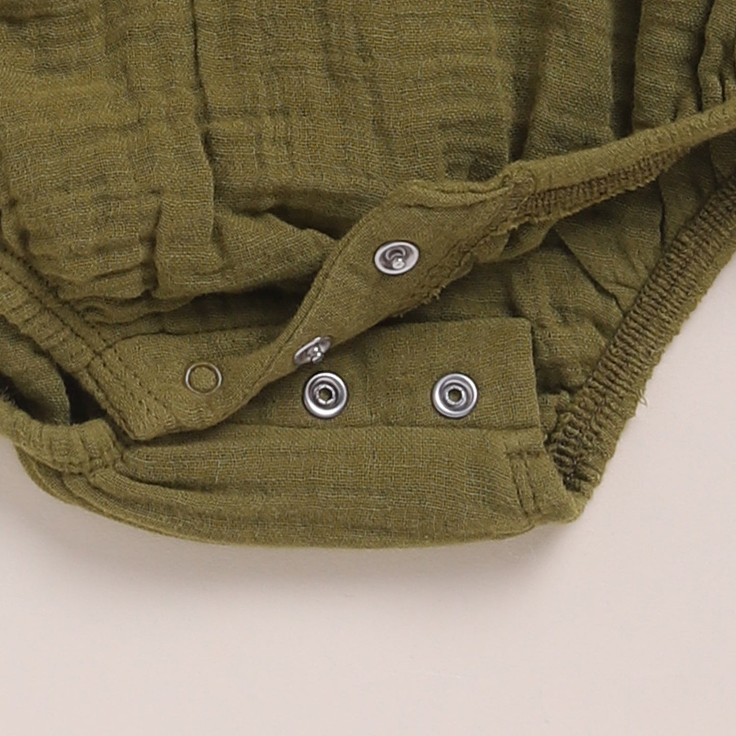 Olive + Pistachio Cream Organic Muslin Bubble Romper Pack Of 2