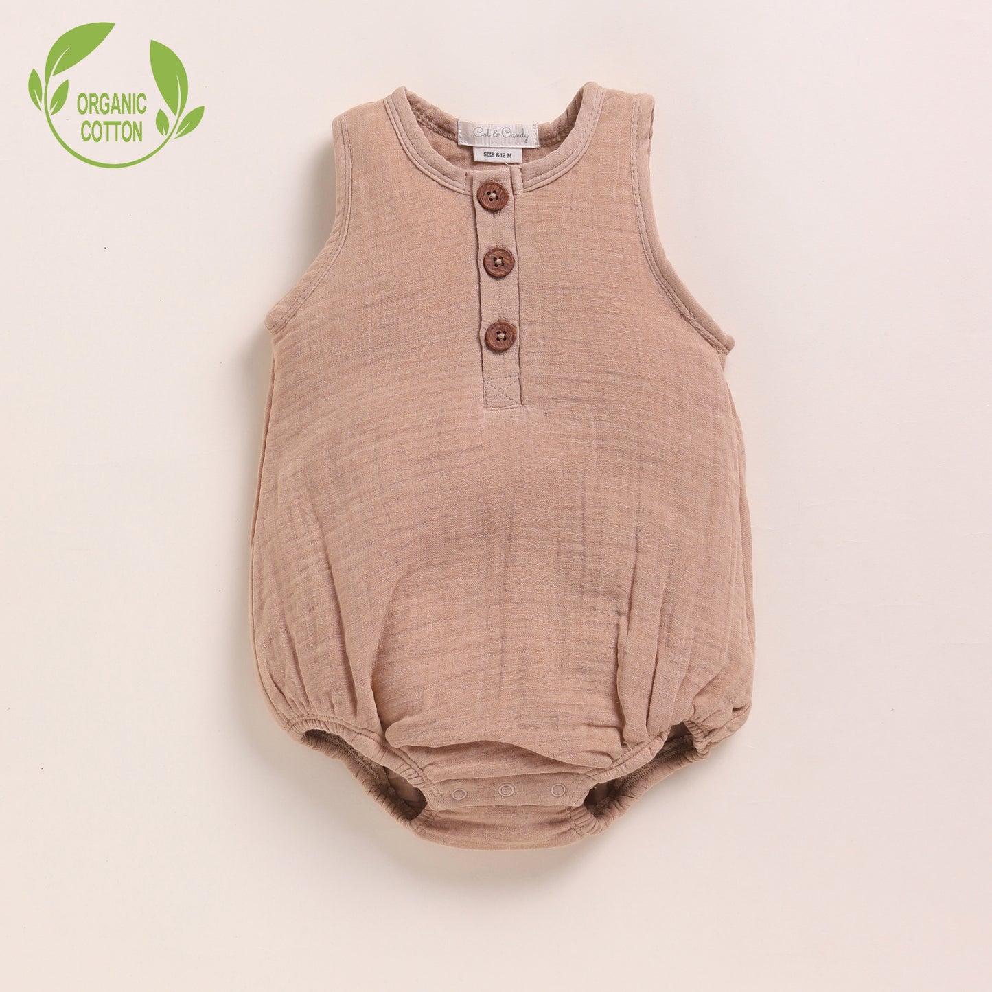 Cocoa Whisper + Latte Organic Muslin Bubble Romper Pack Of 2