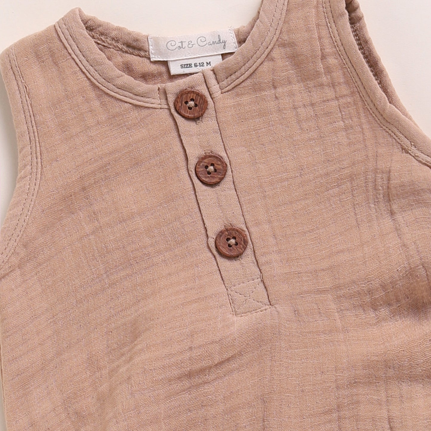 Cocoa Whisper + Latte Organic Muslin Bubble Romper Pack Of 2