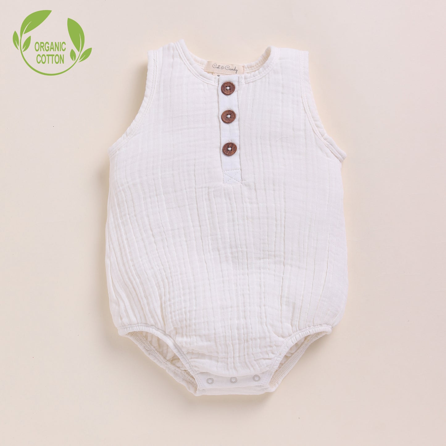 Milk + Pink Check Organic Muslin Bubble Romper Pack Of 2