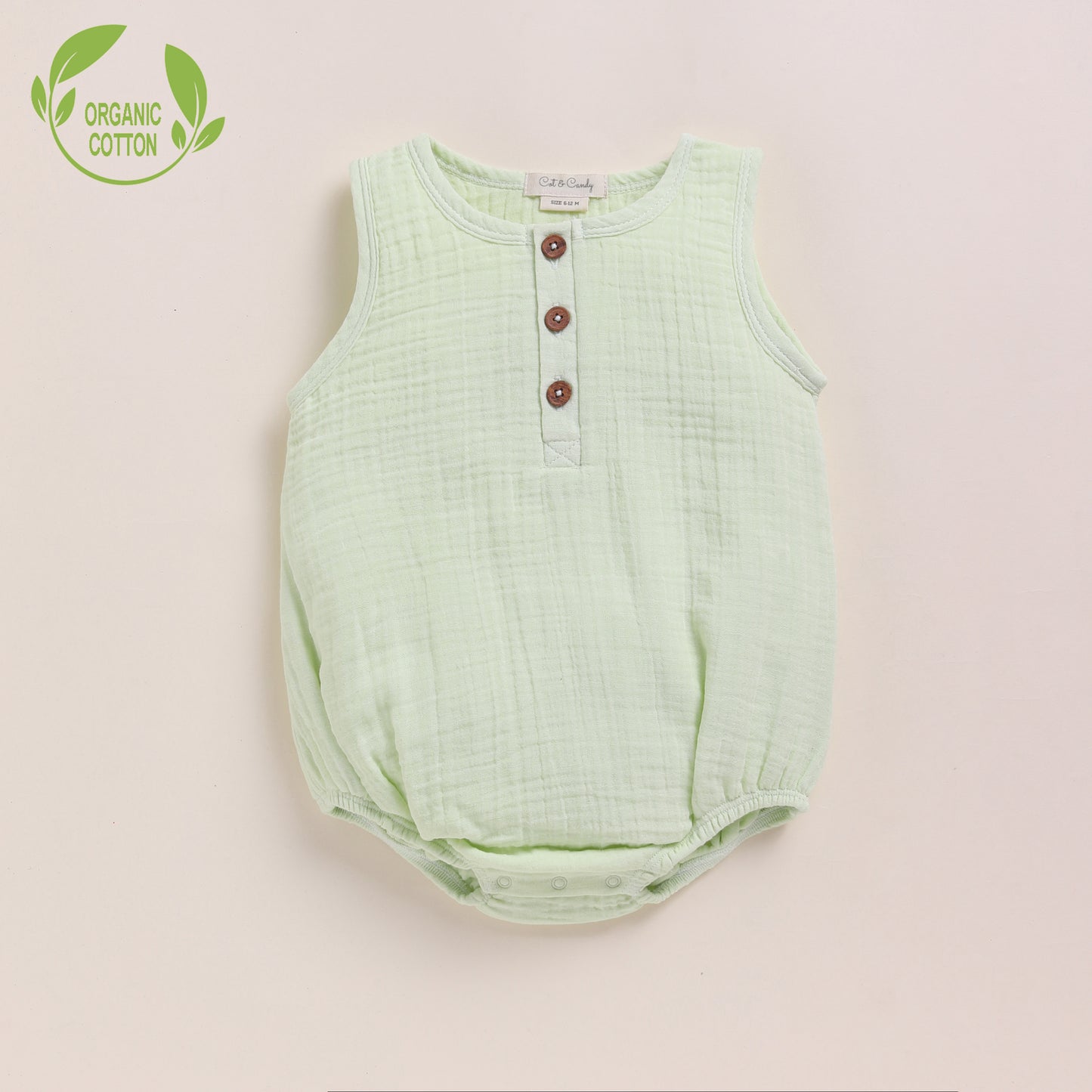 Olive + Pistachio Cream Organic Muslin Bubble Romper Pack Of 2