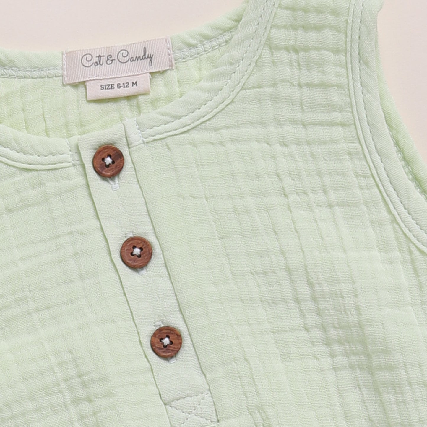 Pistachio Cream + Sage Organic Muslin Bubble Romper Pack Of 2