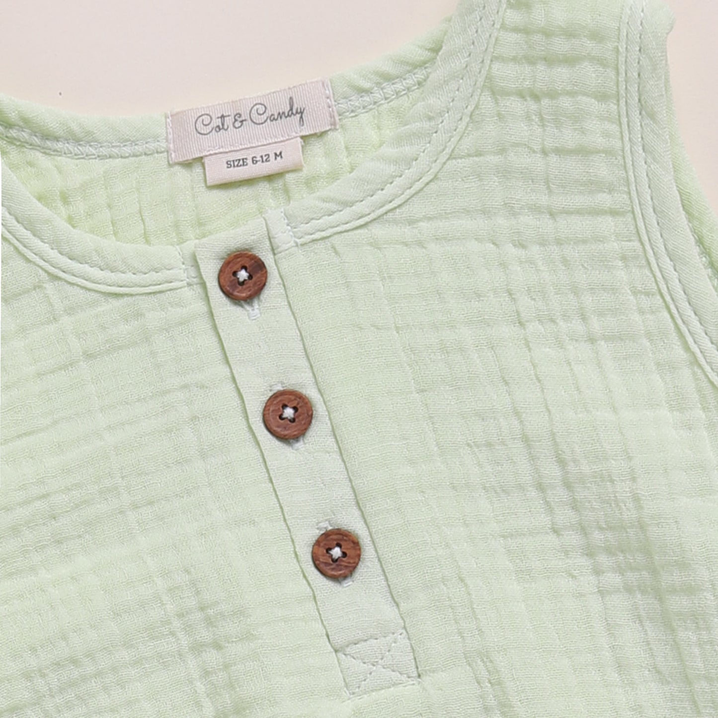 Olive + Pistachio Cream Organic Muslin Bubble Romper Pack Of 2