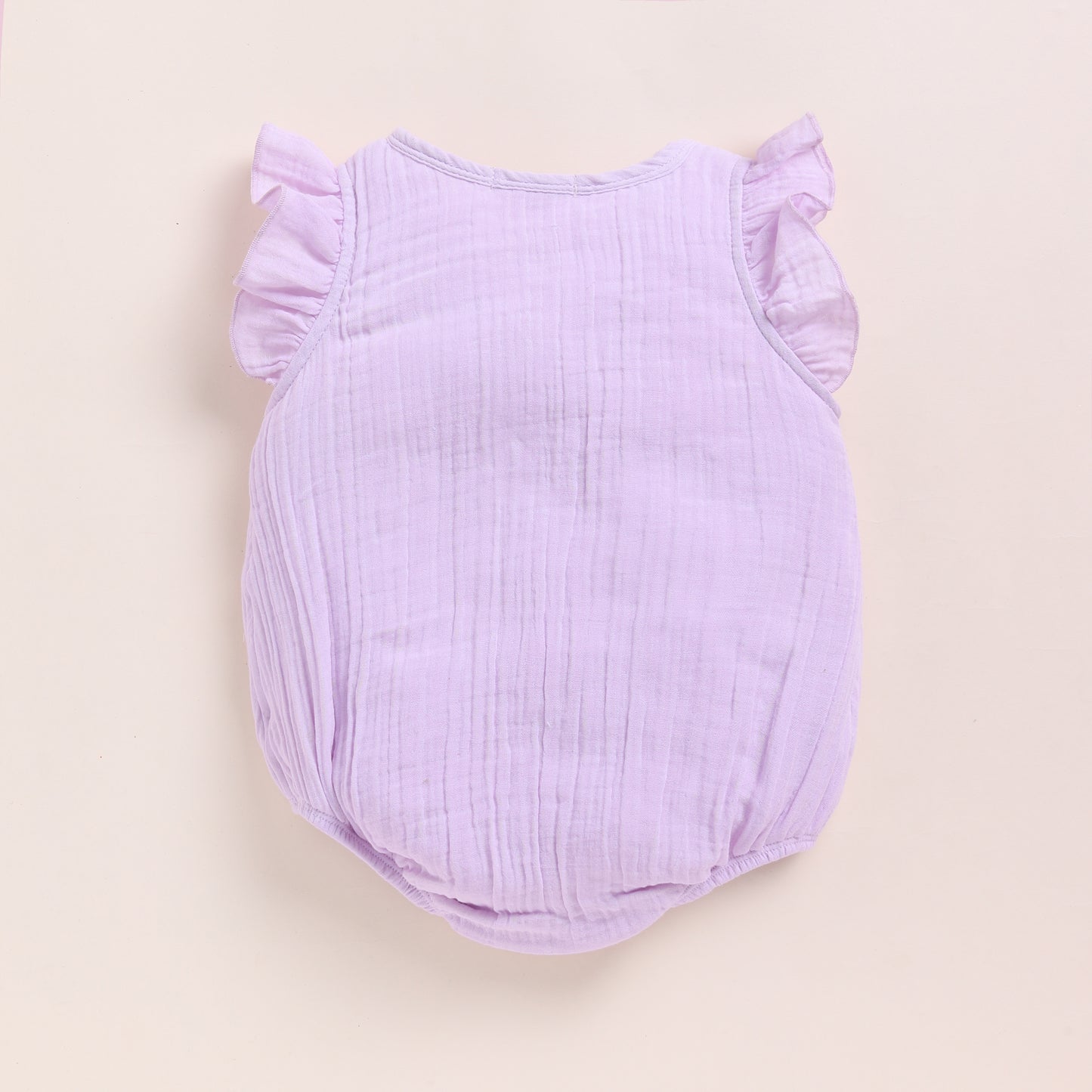 Lilac Organic Muslin Frill Bubble Romper