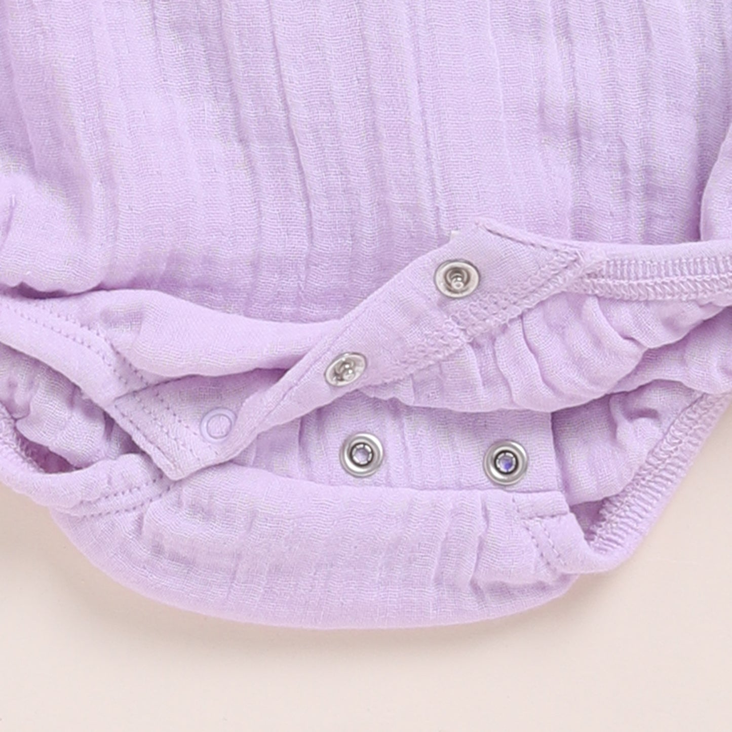 Lilac Organic Muslin Frill Bubble Romper