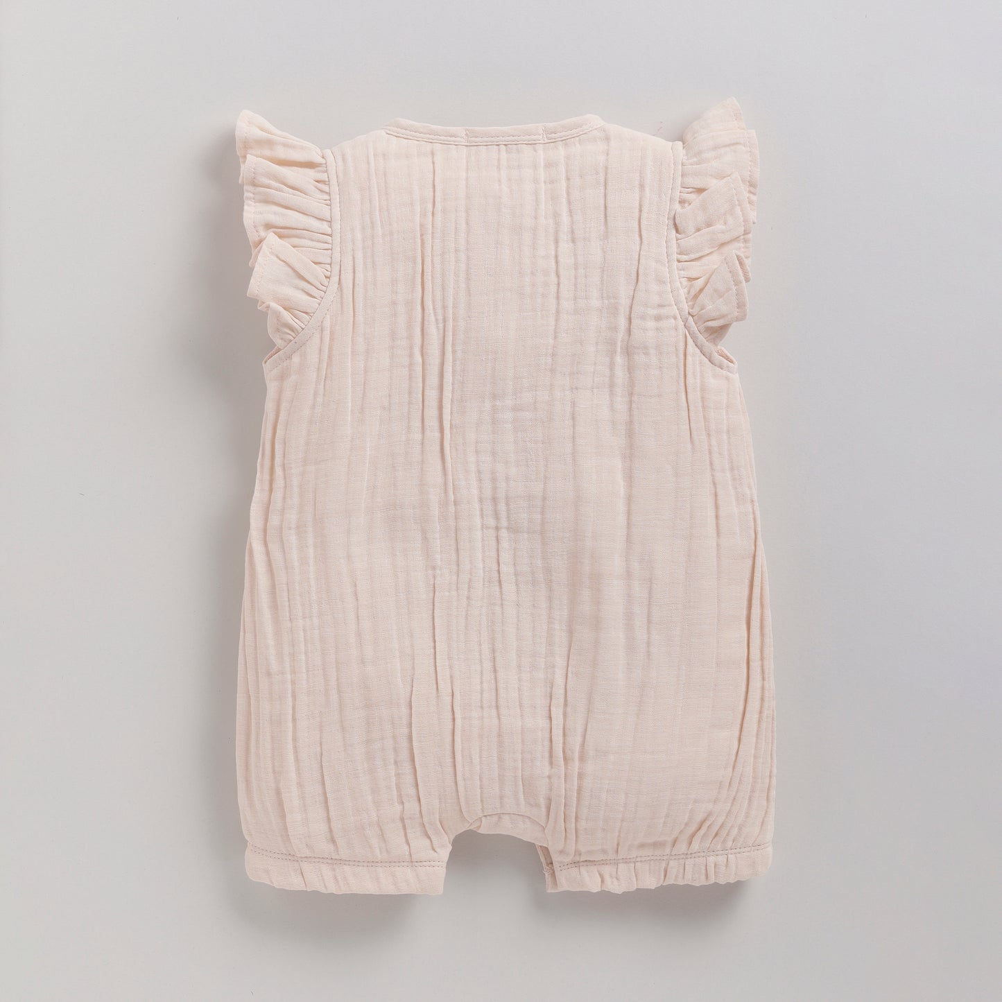 Petal Pink Organic Muslin Half Romper
