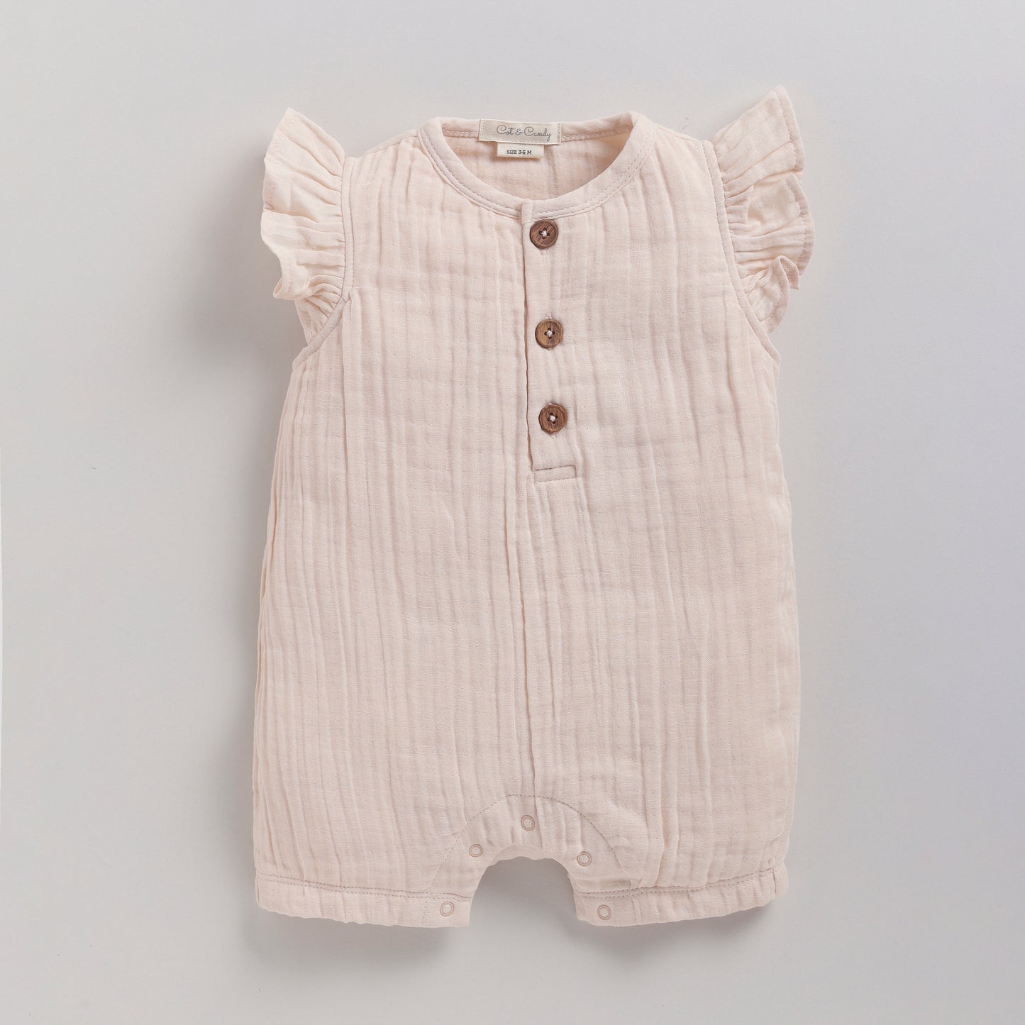 Petal Pink Organic Muslin Half Romper