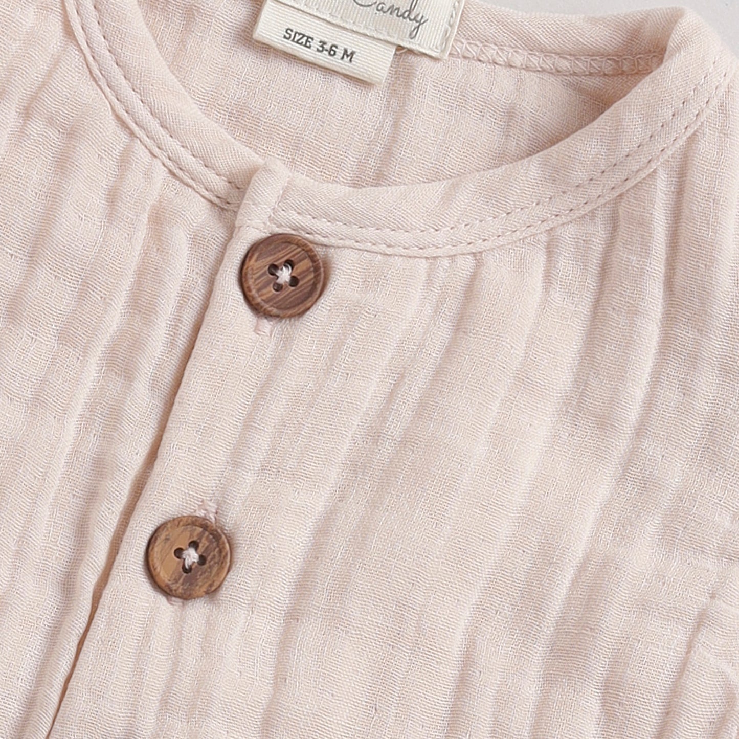 Petal Pink Organic Muslin Half Romper