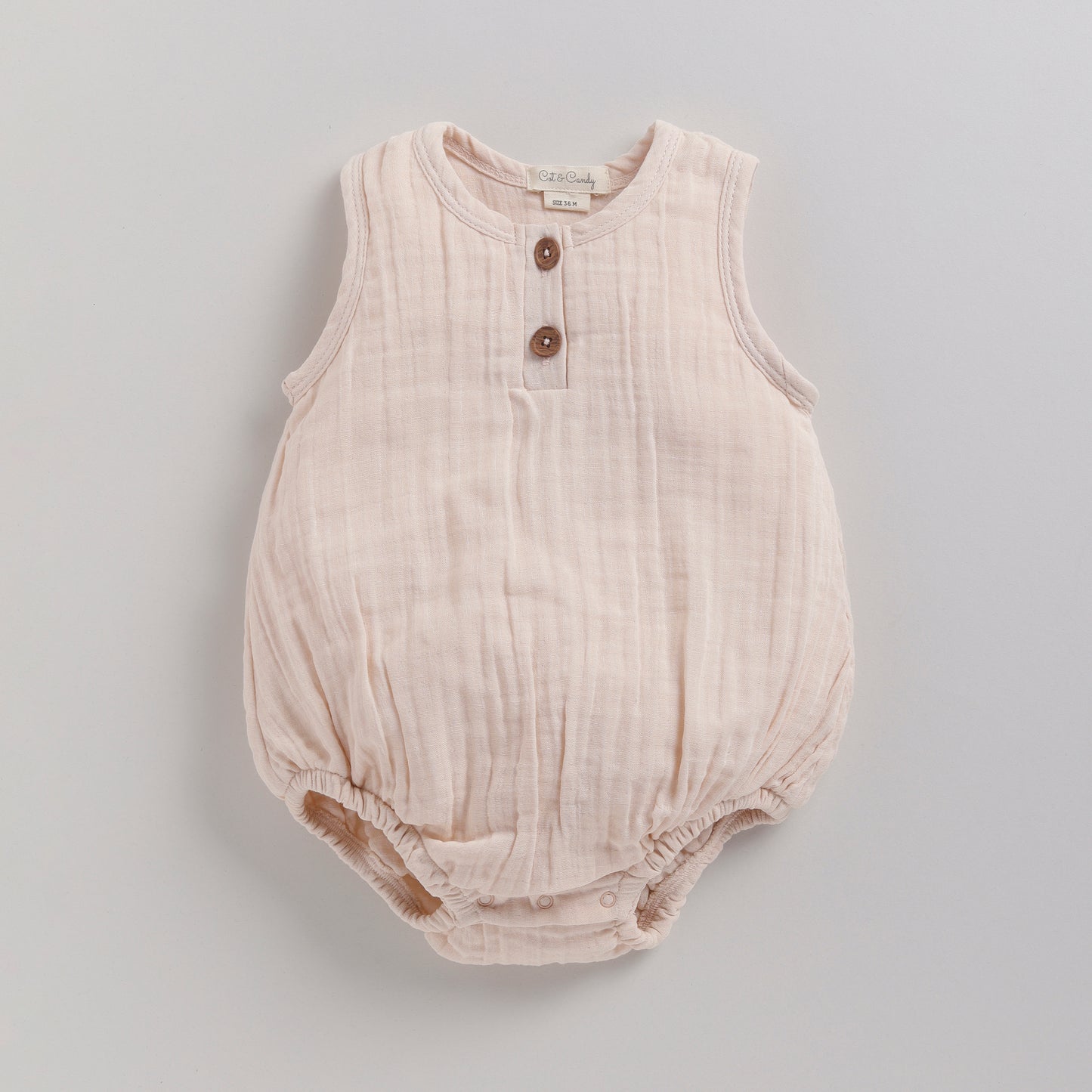 Petal Pink Organic Muslin Bubble Romper
