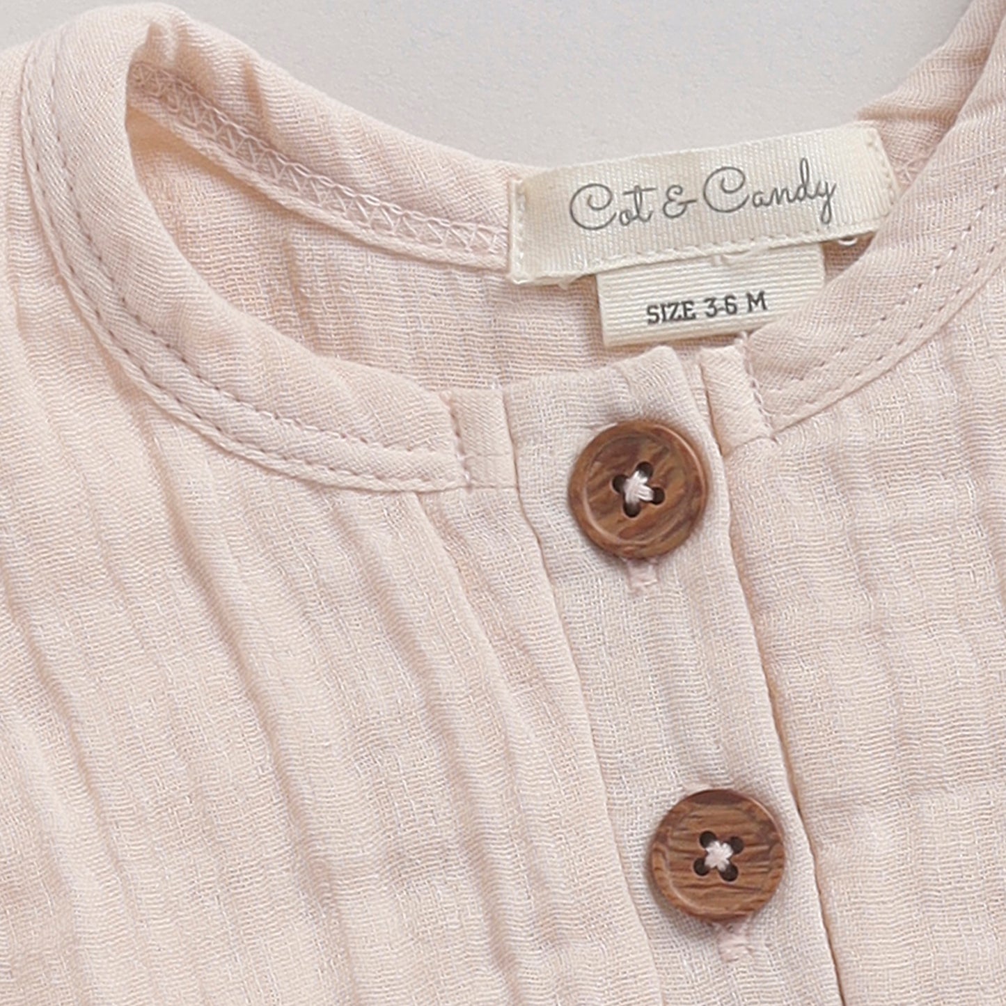 Petal Pink Organic Muslin Bubble Romper