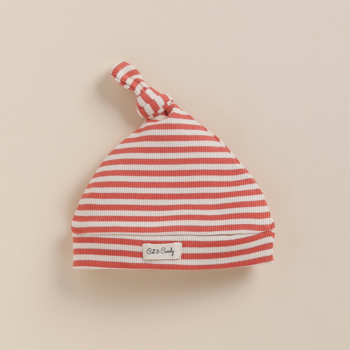 Berry Stripe Organic Long Sleeve Bodysuit With Leggings and Beanie
