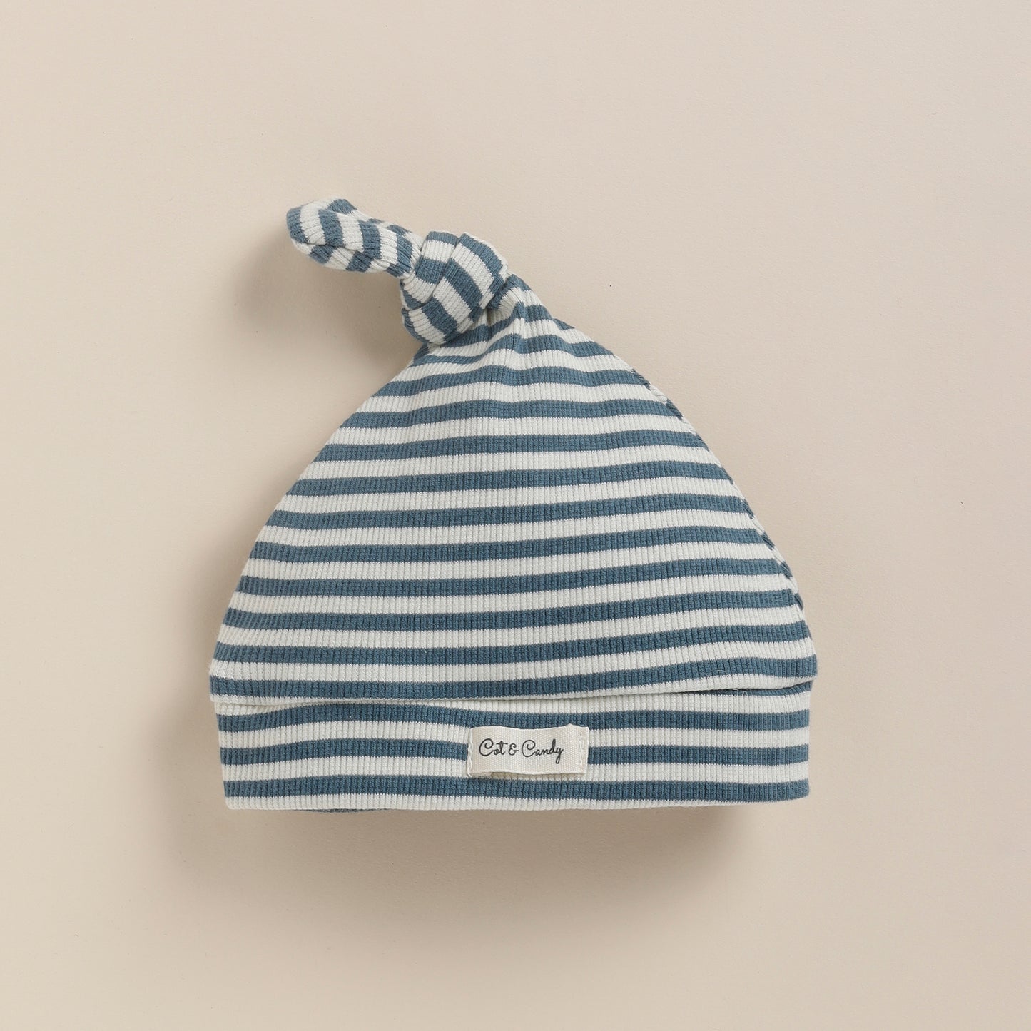 Teal Stripe Organic Beanie