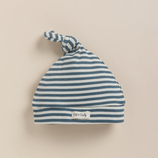 Teal Stripe Organic Beanie