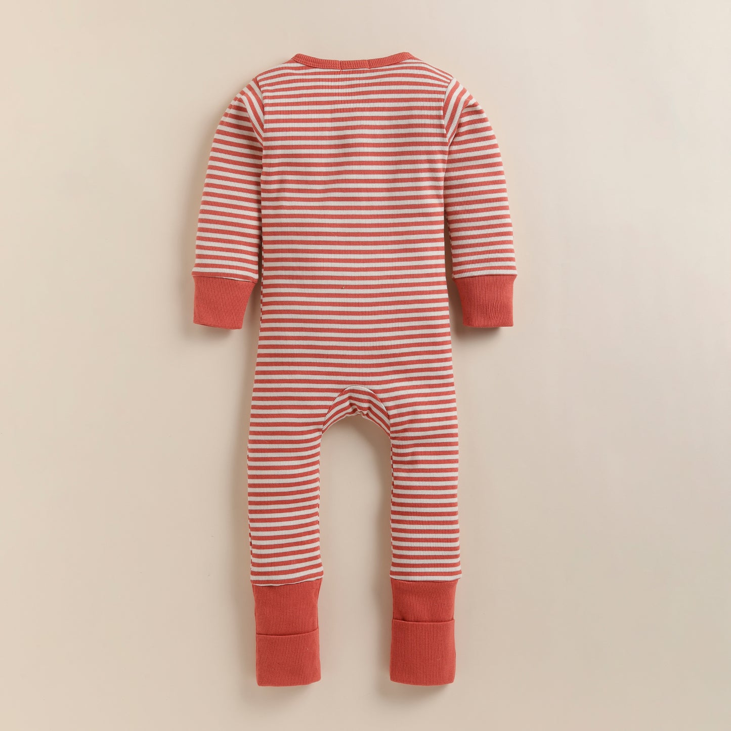 Berry Stripe full sleeve Organic Footed Sleepsuit for 3-6 months baby