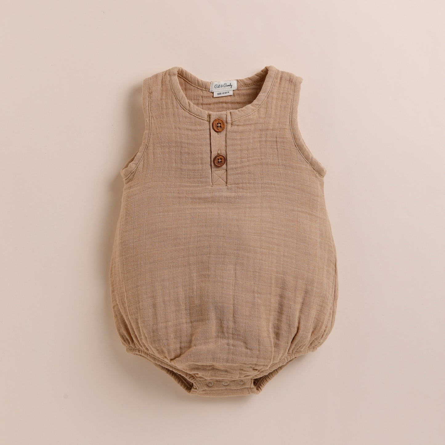 Latte Organic Muslin Bubble Romper
