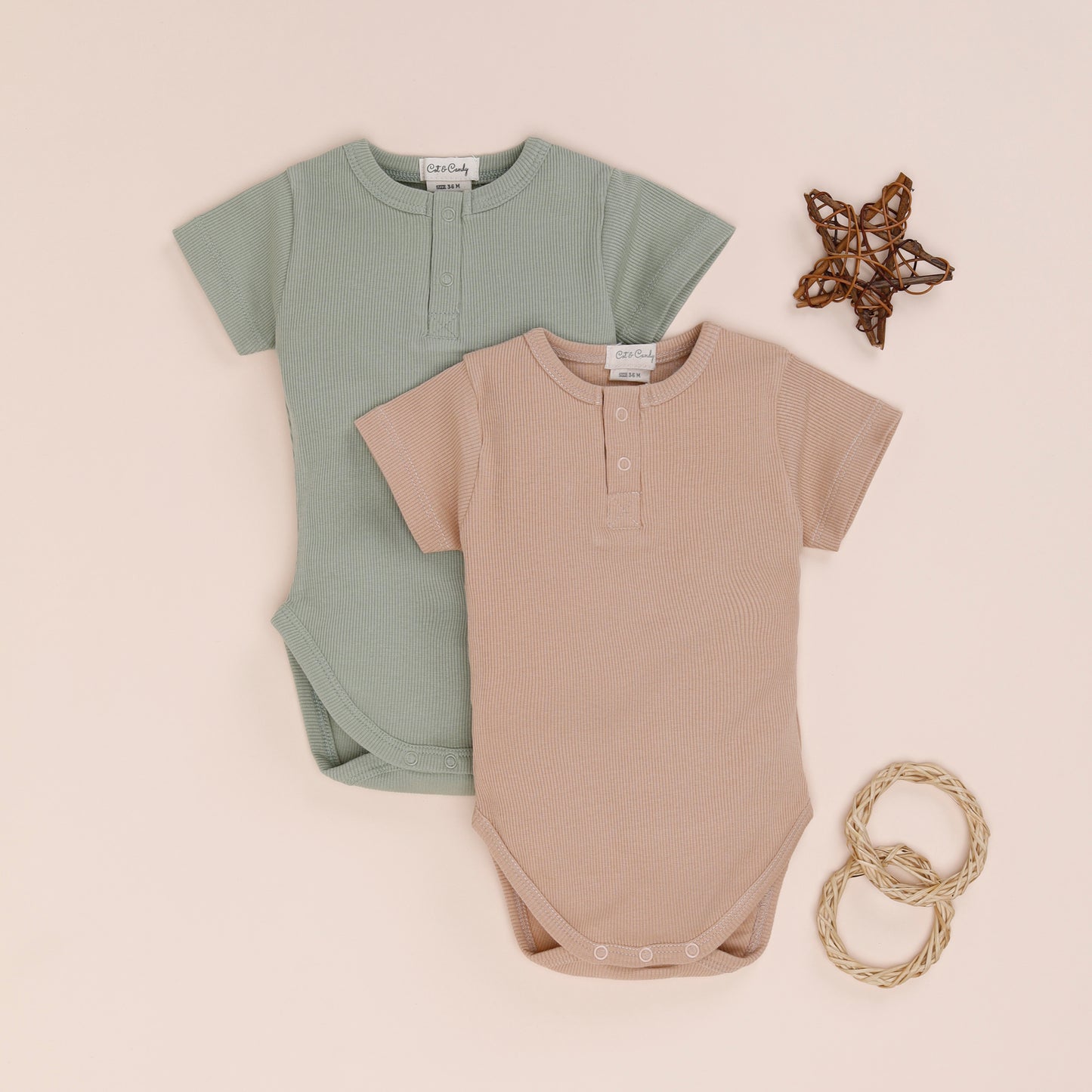 Solid Short Sleeve Bodysuits - Pack of 2