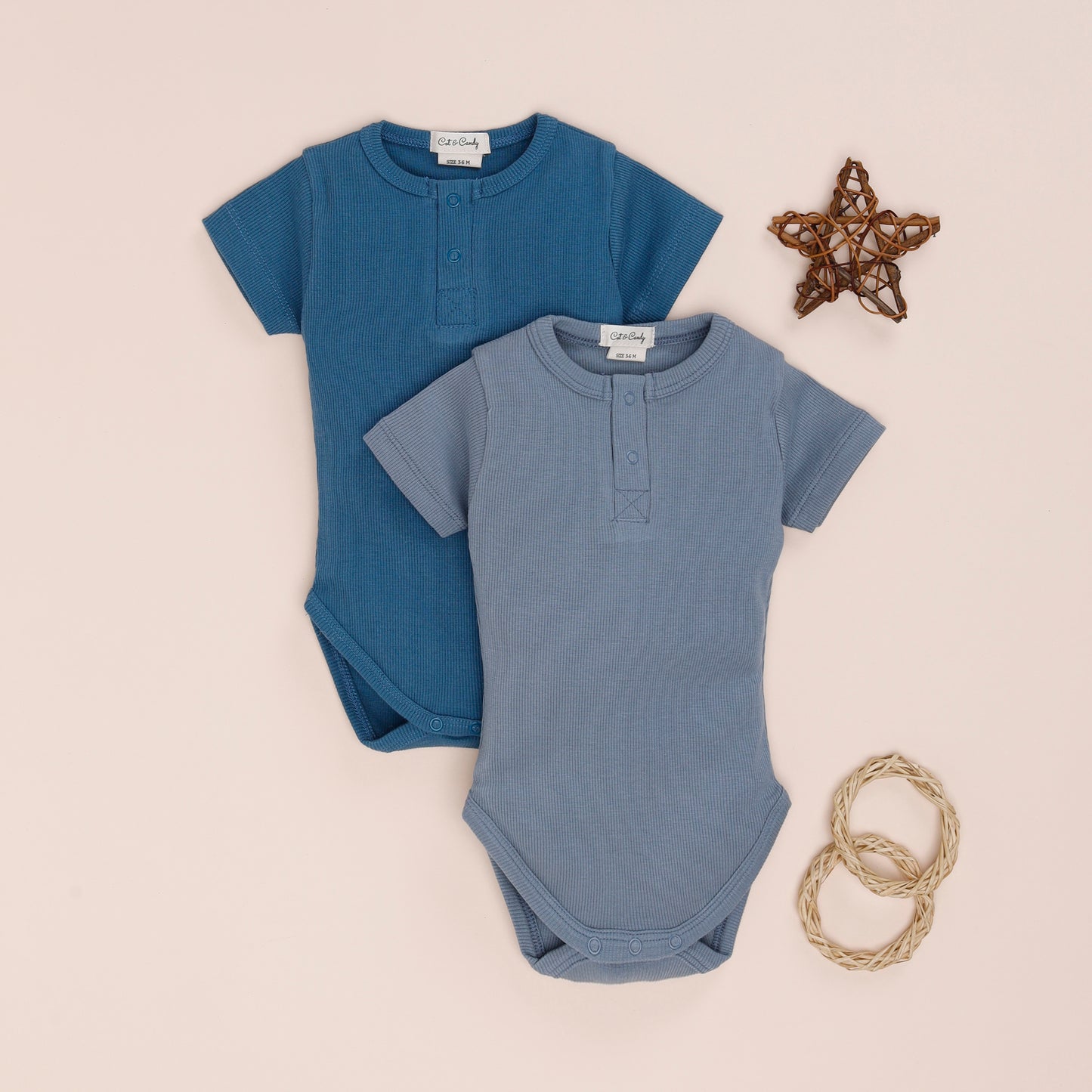 Solid Short Sleeve Bodysuits - Pack of 2
