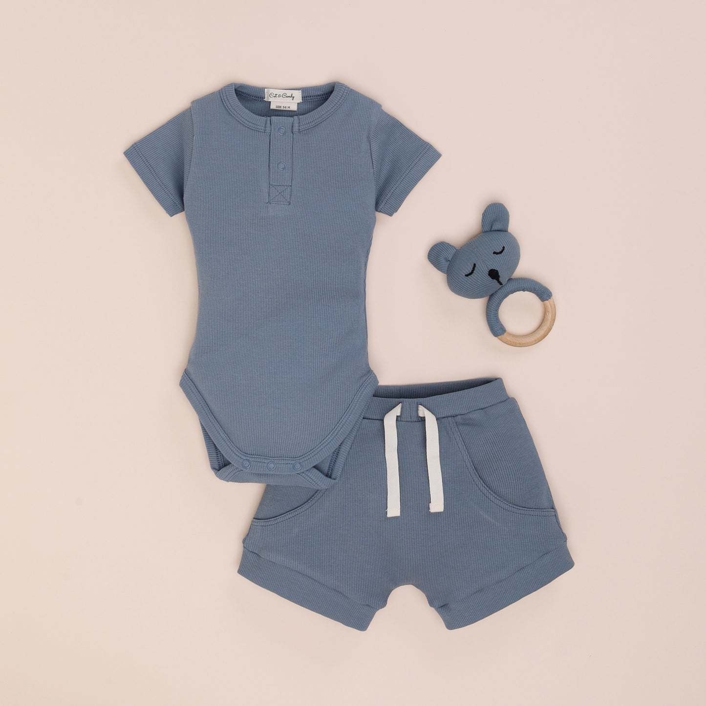 CORD SET SHORT SLEEVE BODYSUIT AND SHORTS - Pack of 2