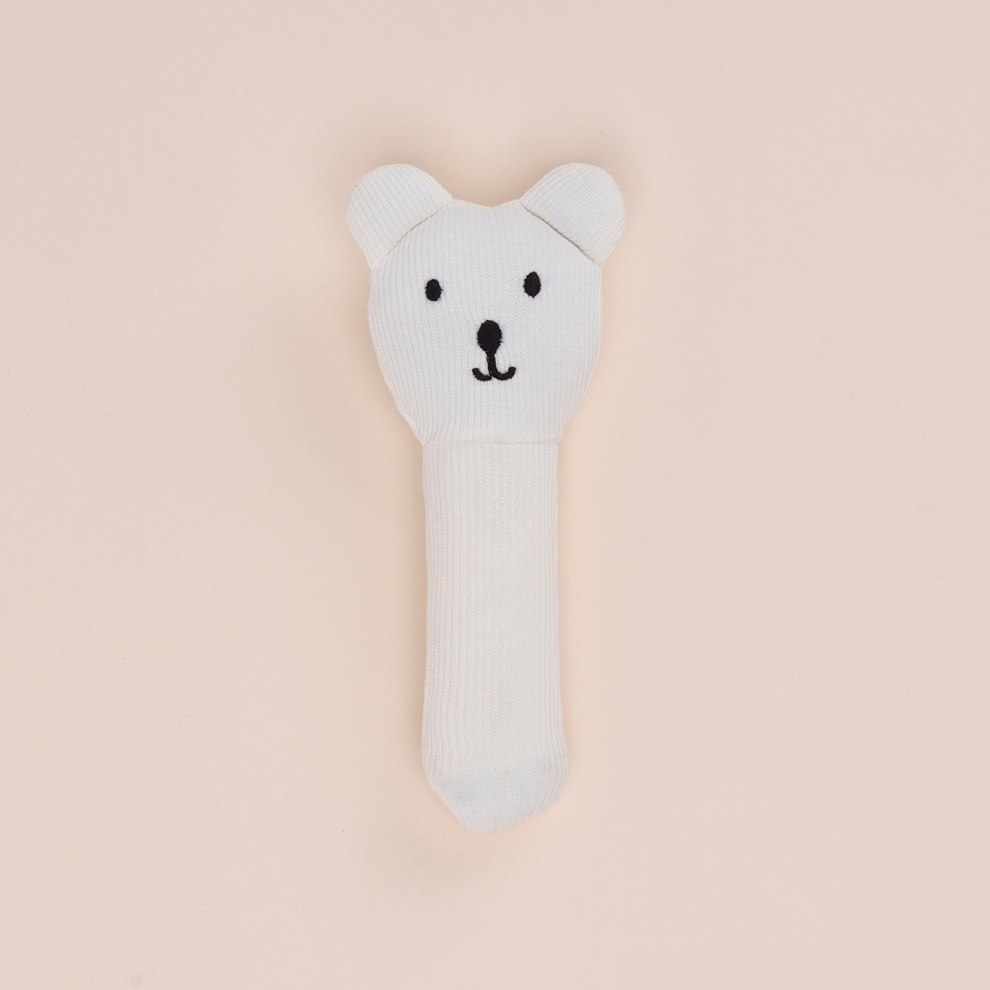 White Organic Baby Squeaky Toy