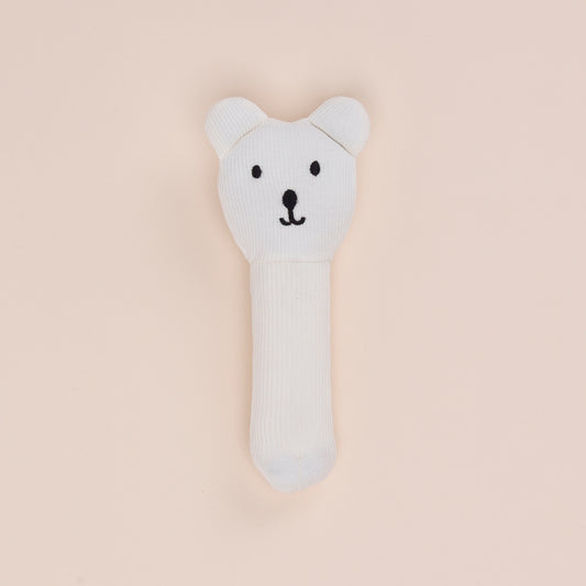White Organic Baby Squeaky Toy