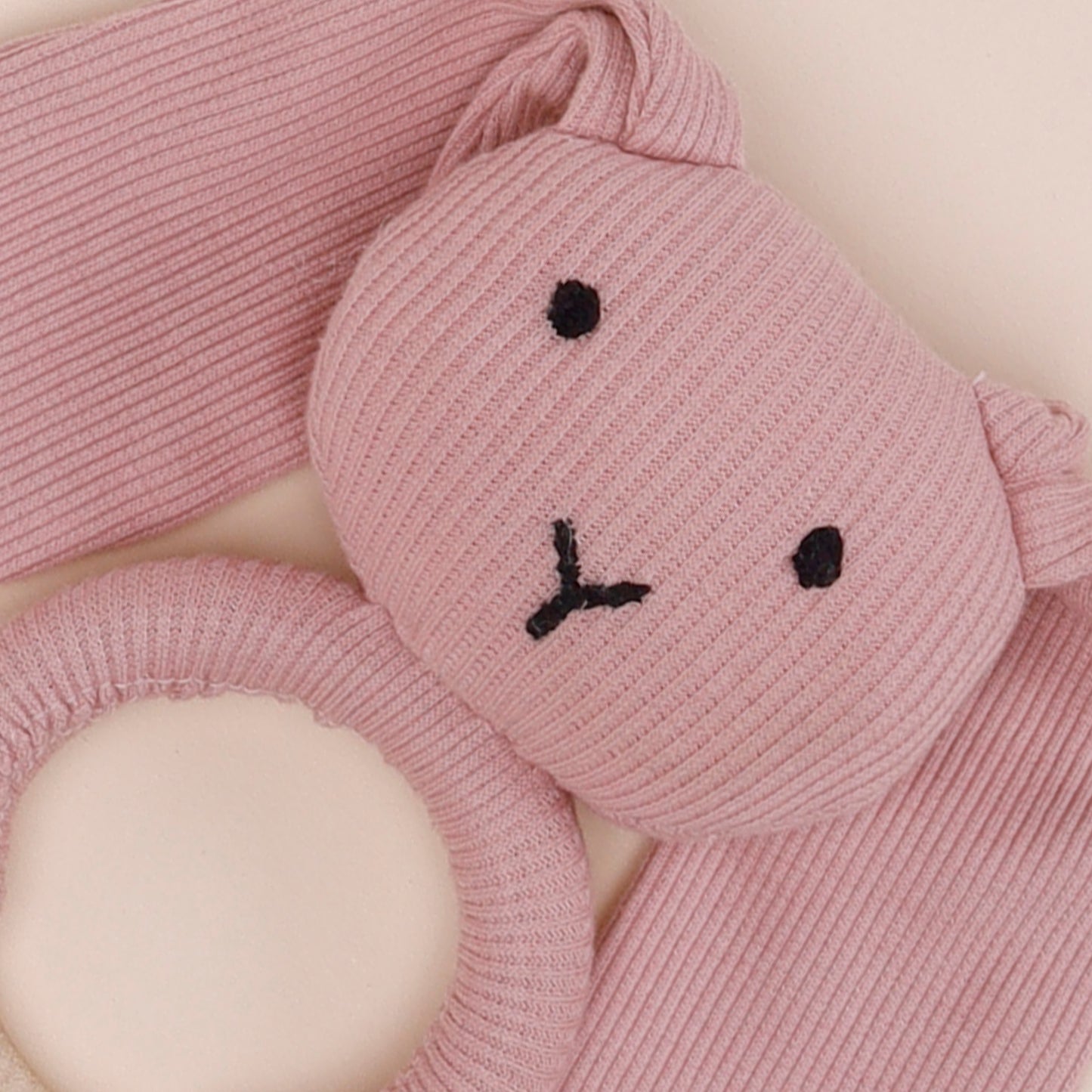 Blush Pink Organic Baby Rattle Toy