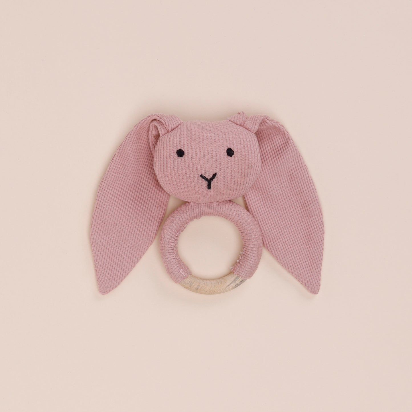 Blush Pink Organic Baby Rattle Toy