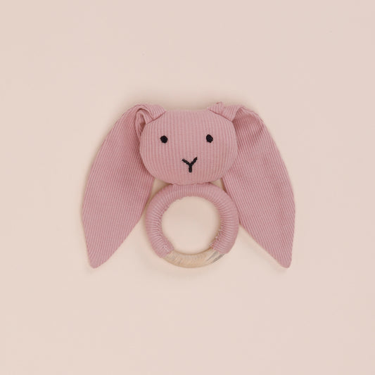 Blush Pink Organic Baby Rattle Toy