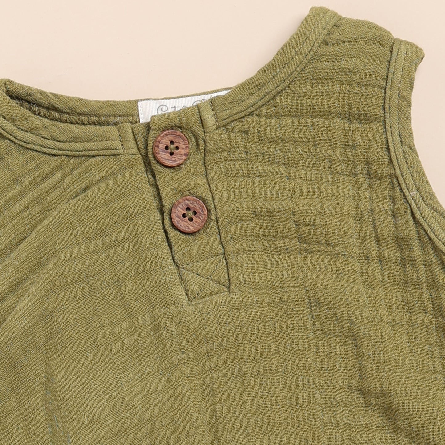 Olive Organic Muslin Bubble Romper