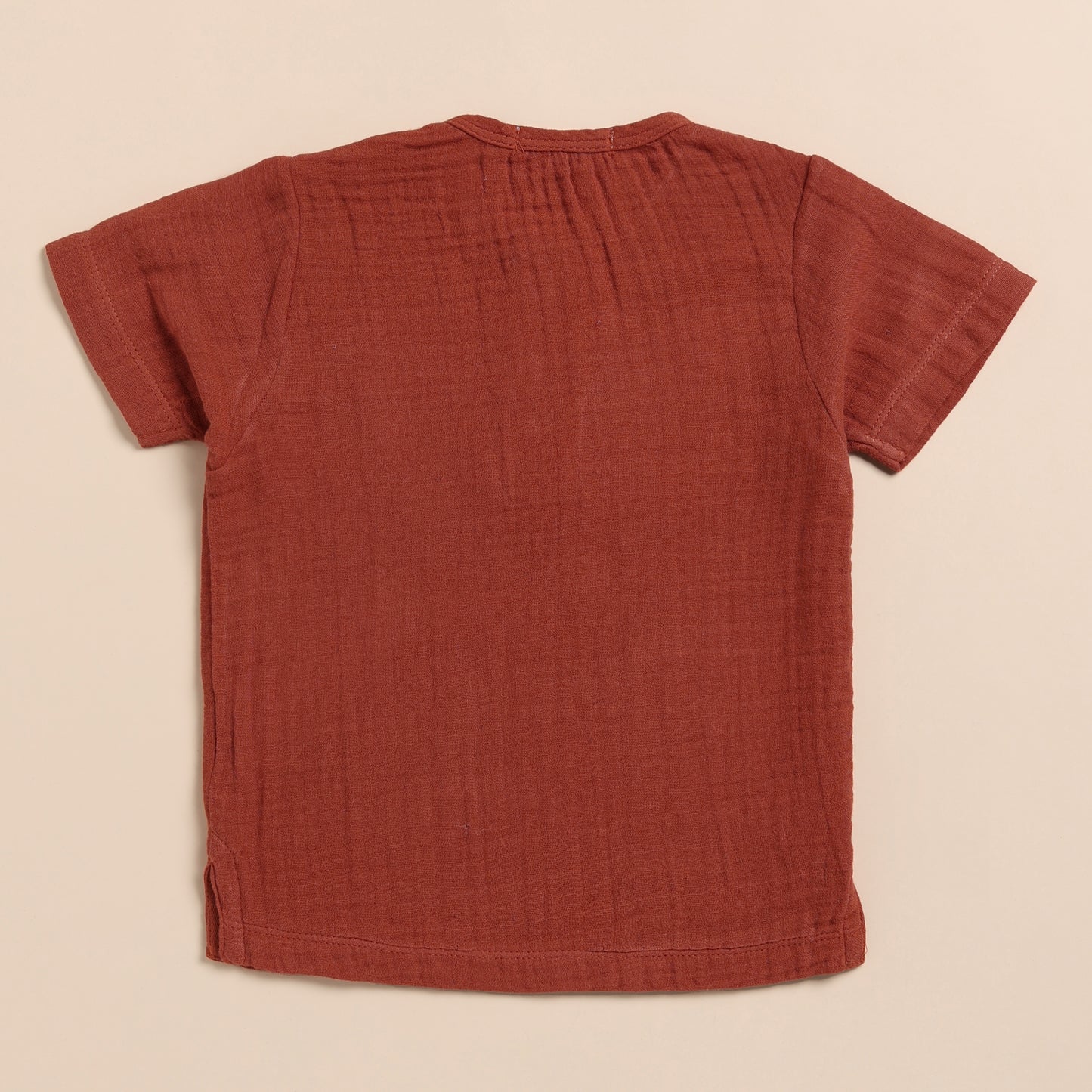 Picante Organic Muslin Short Sleeve Henley Tshirt With Lounge Pant Set