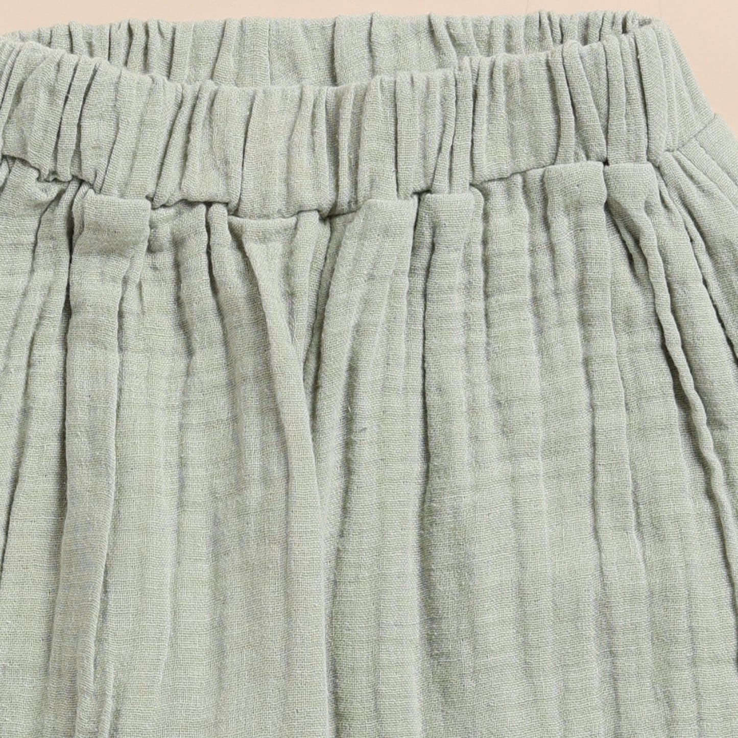 Sage Organic Muslin Long Sleeve Henley Tshirt With Lounge Pant Set