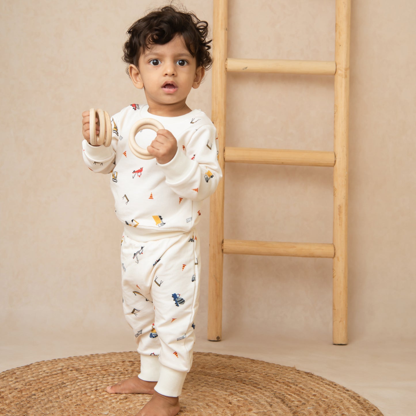 Order Construction Organic Fleece Over Size Relaxed Jogger for your 2-3 years baby - CotandCandyBaby