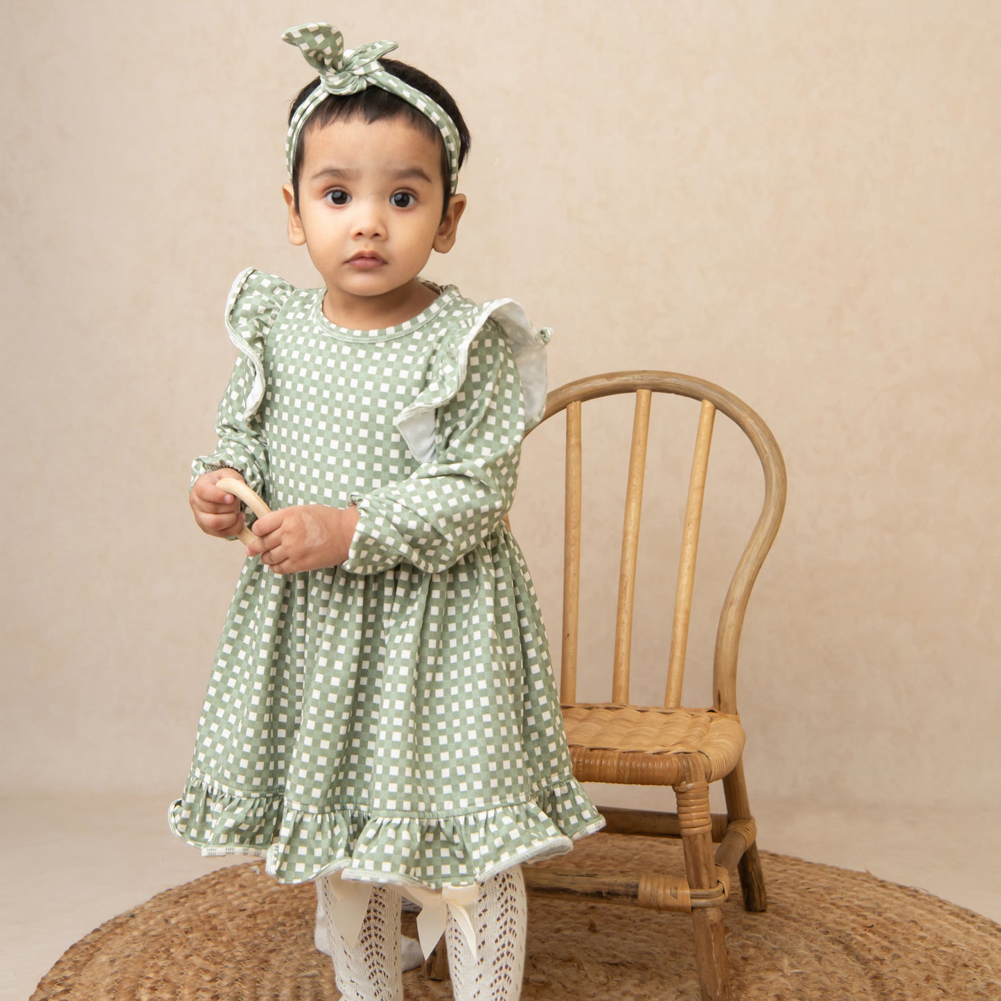 Mineral Gingham Organic Head Band