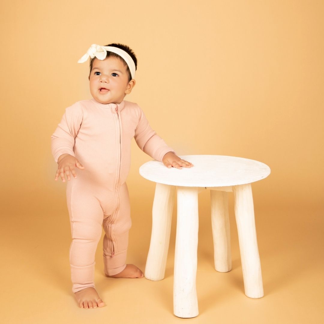 Blush Pink Organic Zipsuit
