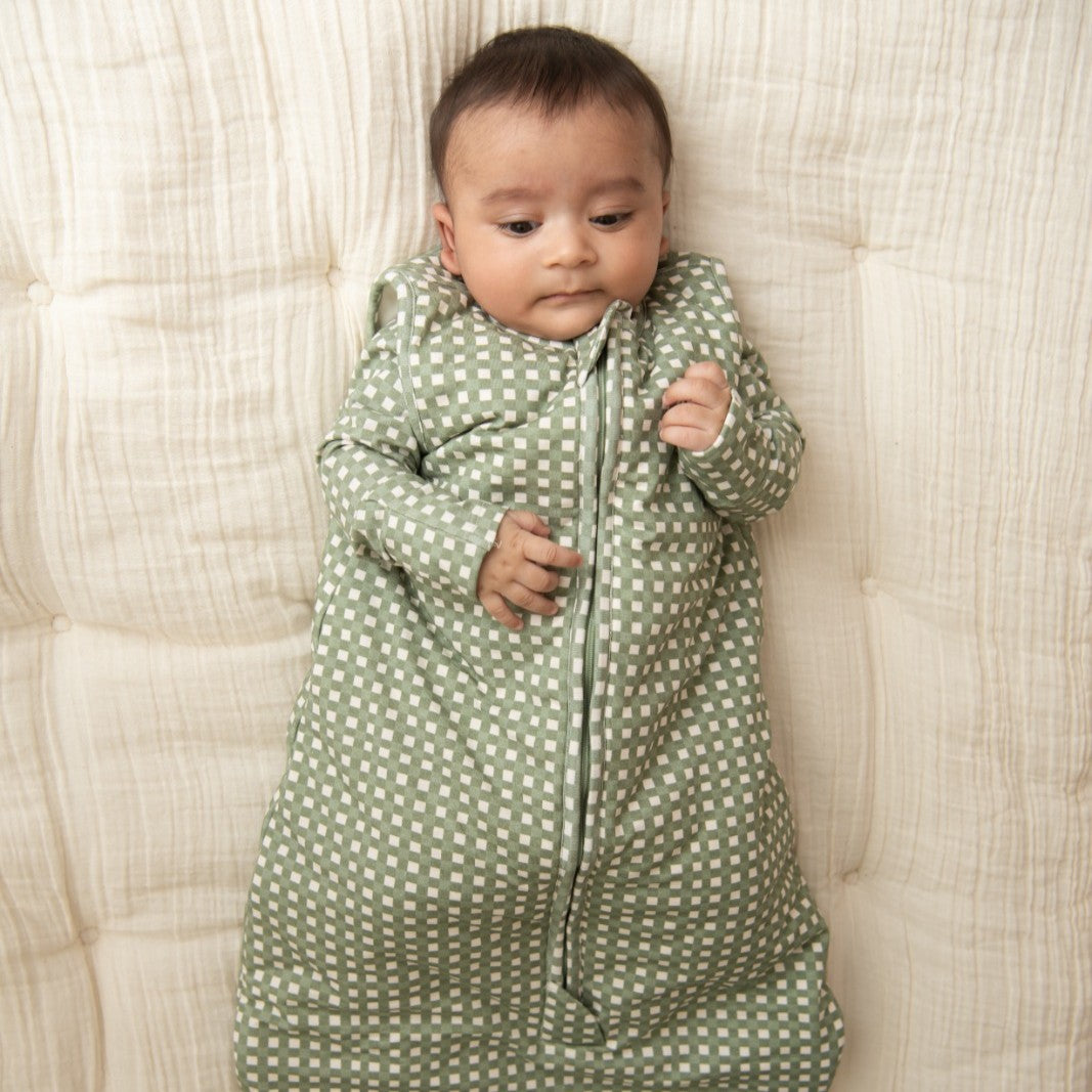 Buy Mineral Gingham Organic Jersey Winter Baby Sleeping Bag Online