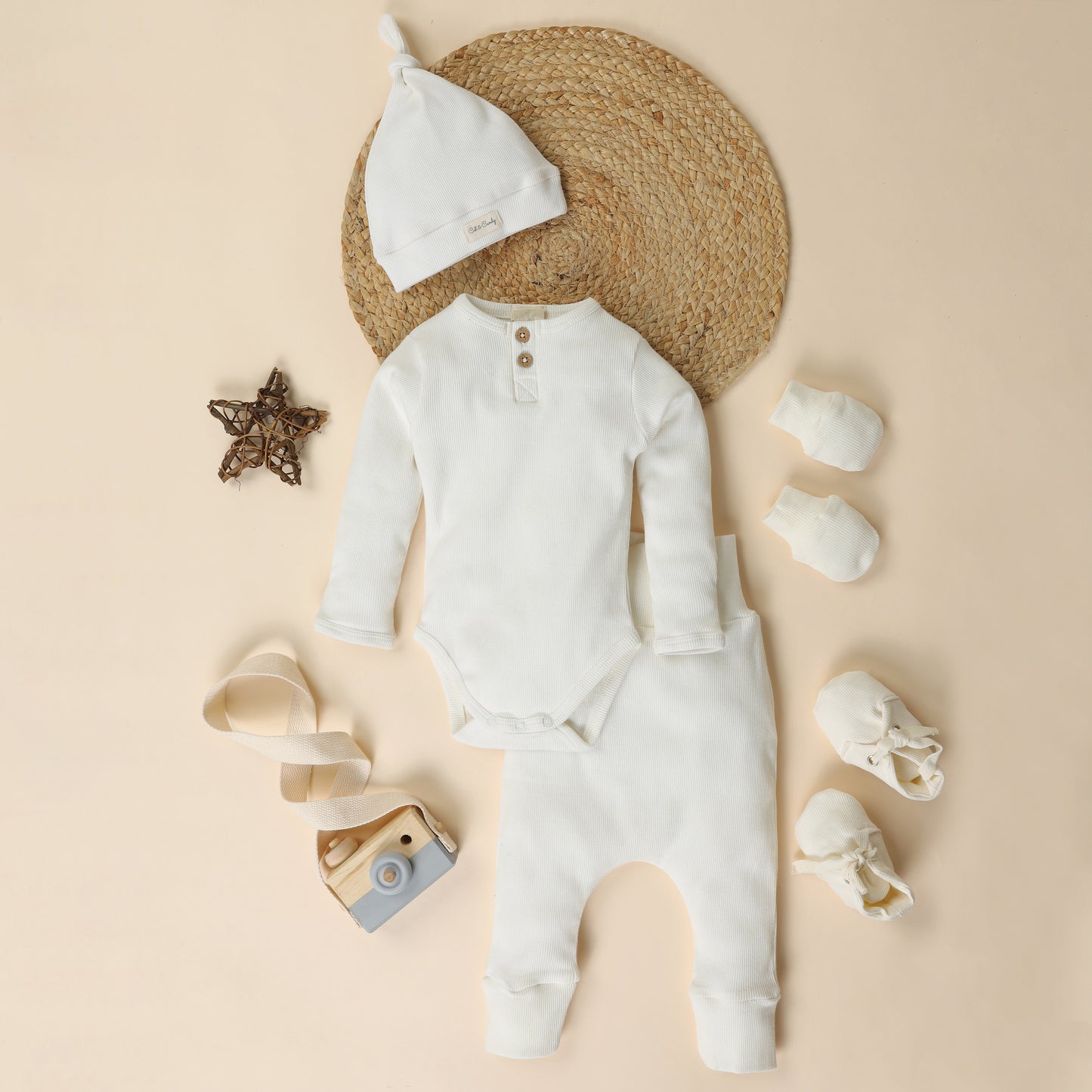Milk Organic cotton Full Sleeve Bodysuit with leggings - Pack Of 5