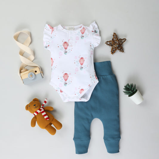 Half Sleeve Printed Bodysuits with Drawstring Pants  - Pack of 2