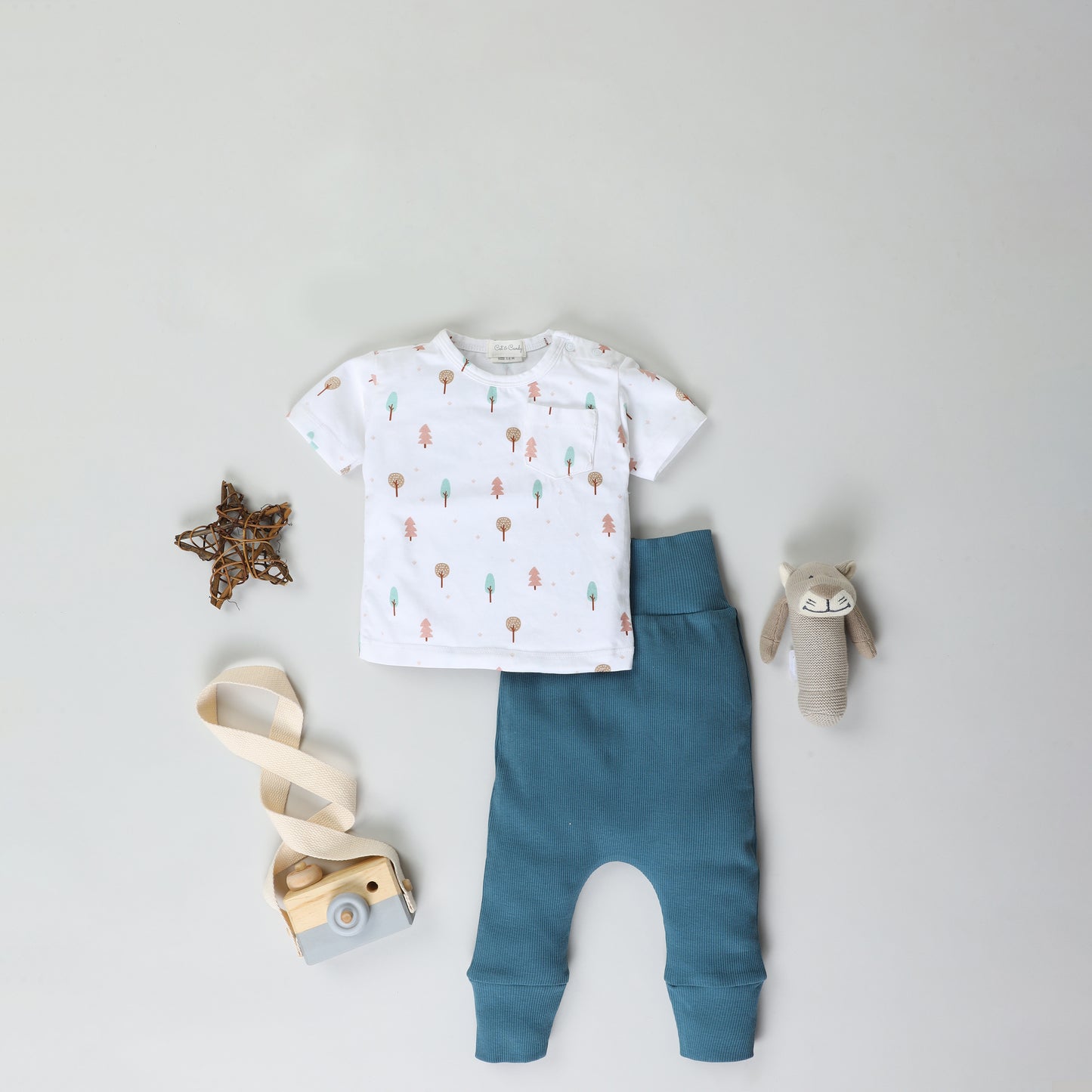 Printed T-Shirt with Drawstring Pants - Pack of 2